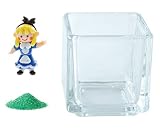 花市場直送便 ミニチュアガラス アリスちゃん & カラーサンド グリーン & 植え込み用グラス ニューブロックS