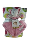 Blankets & Beyond 2 Pc Colorful Blanket & Pink Security Blanket Gift Set by Blankets and Beyond