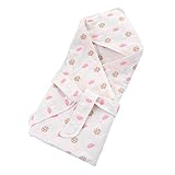Petit Bella フード付き おくるみ ガーゼタオル 新生児 6重ガーゼケット ベビー 赤ちゃん オールシーズン 大判 100％コットン 通気 吸汗 保温 出産祝い (キノコ柄)