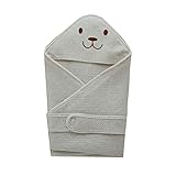 beauty factory 寝かしつけ の 救世主 あったか おくるみ ベビー タオルケット クマさん 選べる 2色 (ライトブルー)