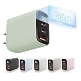 iPhone 充電器 アダプタ タイプc 急速充電器 30W PD 急速充電アダプター Type-C 充電器 スマートディスプレイ搭載 ACアダプター USBポート & USB Cポート 充電器 PSE認証商品 USB-A 壁面充電器 チャージャー【1個セット】（グレージュ）【1個セット】（グレージュ）
