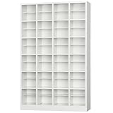 HSB-46T_スチール製 シューズボックス 靴箱 完成品【靴箱・下駄箱：4列6段中棚付】収納 オフィス 事務所 完成品 ホワイトグレー【日本製】サイズ：W1000×D330×H1590