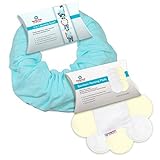 Family First Nursing Cover Breastfeeding Scarf and Organic Bamboo Nursing Pads Gift Set - Blue by Fa