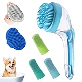 Veasbuu 犬用ブラシ シャワー マッサージ スクラブ - 犬用シャワーブラシ,歯磨き 洗浄 マッサージ機能付き
