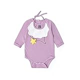 MYDABABYキッズ よだれかけ 付き ロンパース セット 長袖ガールズ 赤ちゃん 春 男女兼用 73 6-9m 紫
