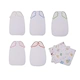 F's MAUMU 5枚組 赤ちゃん 背中 スッキリ!! ベビー 4枚重ね ガーゼ 汗取りパッド S/L ガーゼハンカチ セット (S(20 * 29cm))