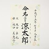 [萌舟] 毛筆代書付き命名書 A4サイズ あさがお