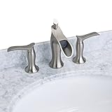 Eviva evft466bn Swan Luxury water-fall Widespread three-hole ( 2ハンドル)バスルームシンク蛇口(つや消しニッケル)組み合わせ 4.8 E