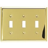 Amerelle 163TTTBR Traditional Triple Toggle Wallplate, Bright Brass [並行輸入品]