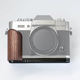Iborrys 高級レトロ実木 カメラグリップ 、対応 FUJIFILM FUJI 富士 X-30 X-30 II X-30 III カメラ 、 専用 L型クイックリリース プレート 職人手作り プレミアム天然 木製ハンドル (クルミ黒板)