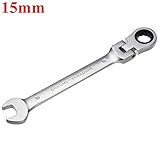 15Mm Metric Chrome Flexible Head Ratchet Action Wrench Spanner