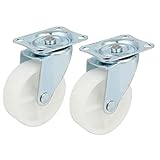 uxcell キャスターホイール　単一ホイール　玉軸受　トロリーキャスター　PP　メタル　2個入り