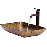 Vigo vgt292 22 – 1 / 4 "オレンジサンセットガラス容器バスルームシンクセットwith 1つ穴、 VGT292 1