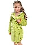 Arshiner 子供用 キッズ バスローブ ルームウエア 部屋着 可愛い 女の子 男の子 ふわふわ　もこもこ 80 100 120 グリーン レッド