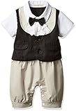 上品　おしゃれ　アスコットタイ　男の子 ロンパース スーツ フォーマル 子供服 半袖 アスコット　ネクタイ付き 結婚式 七五三 お食い初め　新生児 幼児 出産祝い 撮影 記念日 誕生日 ハーフバースデ