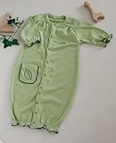 yuga☆2wayロンパース セージ染め 70cm オーガニックコットン100% 天然染め ベビー 服 子ども服 キッズ 女の子 男の子 兼用 ボディ カバーオール 2WAYオール 葉っぱ柄 葉っぱの