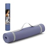 La-VIE(ラヴィ)スーパーグリップヨガマット キャリーストラップ付き 4mm 6mm 8mm 10mm トレーニングマット ストレッチマット 【メーカー純正品】6mm メロウブルー 3B-4111