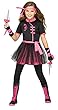 UHC Girl 's Ninja Miss Outfit幼児用ファンシードレスHalloweemコスチューム L (12-14)ブラック 115232