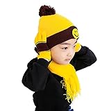 Domybest 【冬を懐に抱えて】秋冬ベビーキャップ 3点セットニット帽子 野球帽 かわいいストライプを飾る 写真小道具 快適 柔らかく スポーツ 誕生日 幼稚園 防寒対策 1-3歳に適して 6色