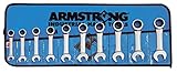 Armstrong 54-607 10 Piece 12 Point Full Polish Stubby Ratcheting Combination Wrench Set [並行輸入品]