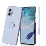 【Aqier】互換性 Motorola Moto G53J/Y 5G 用 ソフト スマホケース（パープル） リングケース 極薄 TPU 耐衝撃 スタンド機能 360°回転 車載ホルダー 携帯カバー モトローラ モトg53y5g Purple