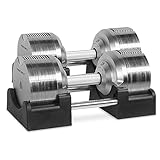 PROVERBELL プロバーベル 41.5kg 1.5kg刻み 2個セット 可変式ダンベル 金属 シルバー