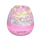 LED投影ランプ　ランタン　ベッドサイドランプ 夜間照明　 ベッドルーム ベビールーム用　360度回転　8色変換　満点星空 投射装飾ライト　プレゼント (pink)
