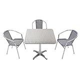 ガーデン4点セット ガーデンテーブル4点セット ガーデンテーブルセット 人工ラタン アルミチェア ガーデンチェア ロビーチェア スタッキングチェア ビーチチェア スタッキング アウトドア リゾート ラ