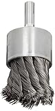 Weiler Wire End Brush, Hollow End, Round Shank, Steel, Partial Twist Knotted, 1-1/8" Diameter, 0.014
