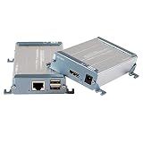 MiraBox KVM HDMI USBエクステンダー、USB2.0パススルー、POC機能付き、262ft (80m)、Cat5 Cat5e Cat6 Cat6eシングルLANケーブル、無損失、無遅延、DVR、コンピューター、ロップトップ用