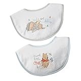Disney Classic Winnie the Pooh and Dumbo embroideried Newborn bib set 2 Count by Disney