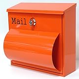 ポスト 郵便ポスト 郵便受け メールボックス壁掛けオレンジ色 ステンレスポストm092