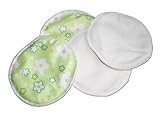Waterproof Bamboo Nursing Pads - Green Flowers Print by BubuBibi [並行輸入品]