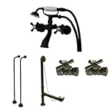 Kingston Brass CCK265ORB Vintage Wall Mount Clawfoot Tub Faucet Package in Oil Rubbed Bronze