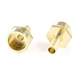 uxcell　オス　ホース口　ジョイント継手　チューブ継手　六角パイプ　真鍮　33mm　オススレッド　8mm　直径　2個