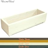 Welcome wood ハンドメイド！ 木がやさしくお花を守るコンパクトプランター６０型 色はGCガーデンクリーム 容量・約10リットル