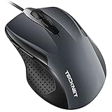 TeckNet マウス 有線 USB接続 光学式 6ボタン(戻る・進むボタン搭載) 1000/2000DPI 高精度 Windows 11、10 、8、7、Windows 2000、XP、 VISTA、Chromebook、Mac などに対応 コンパクト プラグ&プレイ (モクグレー)