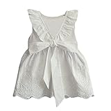 Cutelove 子供服 ドレス 女の子 ガールズ 綿 夏 キッズ 可愛い ノースリーブ 蝶結び バックレス ベストドレス ワンピース プリンセスドレス 真っ白 おしゃれ