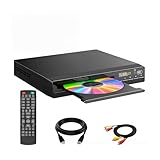 Dudass ミニ HD DVD プレーヤー (ケーブル付き)、1080p PAL/NTSC リージョン対応、USB 2.0、CD プレーヤー、ブレークポイント メモリ、HDR サポート、ホーム CD プレーヤー (HD229) (HD-238)