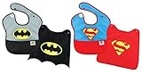 BumkinsスーパーBibs with Capes 2パックDCコミックスーパーヒーロー、6 to 24 Months