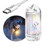 DOKEEP 犬散歩 ライト 犬猫用 ペンダントライト LED 充電式 夜間 散歩用 犬の安全のために 首輪 光る キラキラ 11g 超ミニ LEDライト 防水 調節可能 簡潔 軽い 超小型犬～超大型犬に対応 ペット用品 (電球色)