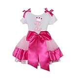 Marlegard Baby Girl 2 nd Birthday Outfit Tshirtサテンチュールスカートfor 24 m カラー: ピンク