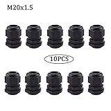 URBEST m20 X 1.5ブラック6 – 11 mmプラスチックip67防水コネクタケーブルグランド( 10個パック)