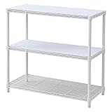 山善(YAMAZEN) メタルラック本体 ホワイト 86.5×39×85cm 木製棚板2枚セット 耐荷重150kg ICM-83873J(WH) WB
