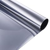 Trend Marche 窓ガラス用フィルム 目隠しシート マジックミラー ガラスフィルム UVカット 【水だけで貼れる】 (75cm x 200cm, シルバー)
