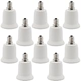 Torchstar TSDD-E12-E26E27-10P Candelabra Screw (E12) to Medium Screw (E26/E27) Socket Enlarger Adapt