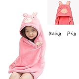 Petit Bella ふわふわ フード付 バスタオル バスローブ ポンチョ おくるみ ブランケット ベビー 子供 コーラフリース アニマル プール 風呂上がり 冷房 防寒 保温 出産祝い プレゼント