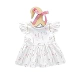 夏ベイビー服 女の子ワンピース Pojour 子供ドレス キッズ用かわいいワンピース ギフト 綿 通気　白 90cm夏ベイビー服 女の子ワンピース Pojour 子供ドレス キッズ用かわいいワンピース