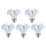 SODIAL(R)5 xダブルランプアダプタ LED 電球 E27
