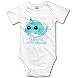 It Is Okay To Be Narwhal 夏 ベビー ロンパース 可愛い 半袖 柔らか カバーオール 綿 赤ちゃん 新生児 プレゼント 出産祝い ベビーパジャマ ベビー服 男女兼用